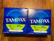 2 Boxes of Tampax Super Cardboard App 40 count Total Unscented Free Shipping