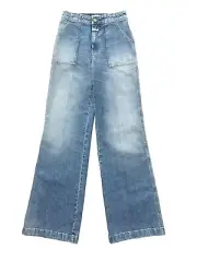 NWT CLOSED Aria Patch Pocket Wide Leg Jean in Light Blue Size 25