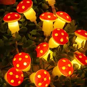 2 Pack USB Christmas LED Mushroom Decor String Lights Mushroom Fairy Lights