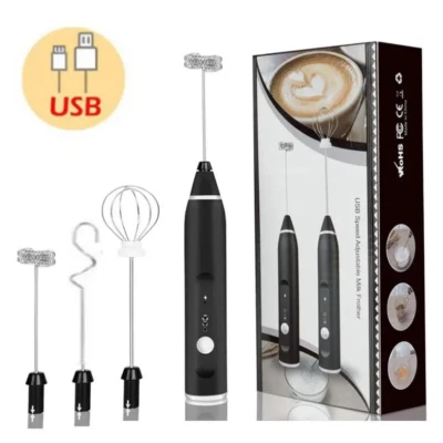 USB Electrical Milk Frothers Electric Handheld Blender with Mini Coffee Maker Wh