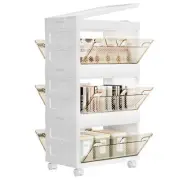 Plastic Storage Drawer Cart 105Qt 3 Pack Stackable Storage Bins with Clear Dr...