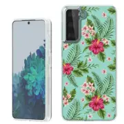 (Hibiscus Bouquet)Rugged TPU phone case cover(Clear)for Samsung Galaxy S21+ Plus