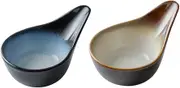 2pcs Dipping Dish Ceramic Dishes Soy Sauce Dish Round Serving Platter Sauce Bowl Dipping Bowls Ceramic Serving Tray Dipping Sauce Plates Kitchen Gadgets Seasoning Dishes Mini Sushi