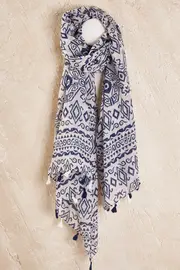 Hamptons With Tassels Scarf--RAR-300762