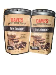 Lot Of 2 4oz Dave’s Dark Chocolate Almond Toffee Gourmet Gluten-Free All-Natural