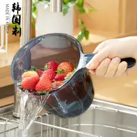 在飛比找淘寶網優惠-韓國進口家用廚房摔不破水勺加深加厚長柄塑料大號透明舀水瓢洗頭