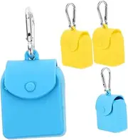 [OFFSCH] 4pcs Mini Silicone Pouch Keychain Metal Purse Storage Organizer Change Purse for Coins Silicone Bags
