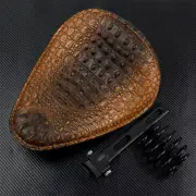 Alligator Emboss Solo Driver Seat + Black Mounting Fit For Harley Bobber Chopper