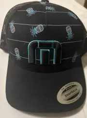 Travis Mathew Trucker Hat Men Adjustable Snapback Strap Blue Pineapple Golf New