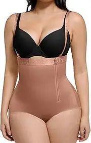 [SHAPELLX] Tummy Control Panties Shapewear For Women High Waist Trainer Body Shaper Faja Compression Panties (X-Large Light Brown), A1-black, X-Large