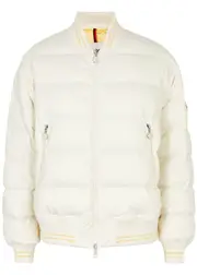 Moncler Argo Quilted Shell Bomber Jacket - White - 2 (UK 12 / M) 2 (UK 12 / M)