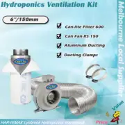 Hydroponic 6''/150mm Can-Fan Centrifugal Fan Can-Lite 600 Carbon Filter Vent Kit