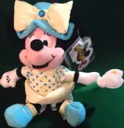 DISNEY Minnie Mouse BIRTHSTONE Series MARCH Bean Bag Plush Toy MOUSEKETOYS TAG!