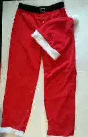 Mens Mod Engine Red Black White Christmas Santa Lounge Pants & Hat Size Small