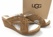 UGG Australia Lilah Chestnut Wedge Sandal Women's 1019976 Suede Leather Slip On