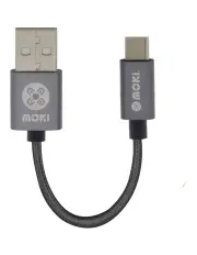 [Moki] Braided Pocket MicroUSB Syncharge Cable Gun Metal