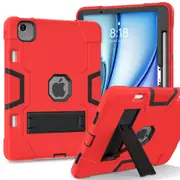 MCC Stylish Shockproof iPad Air 13" 2025 Case Cover Kids Apple 7th Gen [Red+Black]