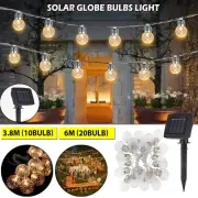 Retro Solar LED String Lights Outdoor Garden Festoon Party Globe Bulbs Lights