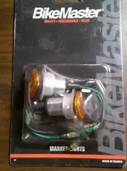 Marker Lights, Mini #26-8280, Bike Master, Amber, Oval, Motorcycle, New