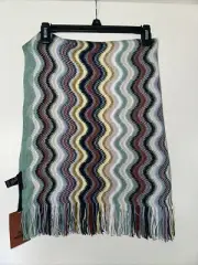 NWT MISSONI Italy Zig-Zag Wool Orange label Rectangle Art 80”x20” $320 MSRP