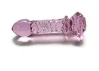 Butt Rose Glass Dildo Sex Plug Bulbed Gently Ridged Shaft Florette