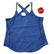 Adidas Blue X-Back Sporty Climalite Athletic Tank Top Women Size XL NWT | 57-39