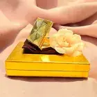 Vintage NIB Estée Lauder Golden Pleats Translucent Pressed Powder Collet Compact