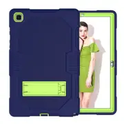 For Samsung Galaxy Tab A7 10.4in (2020) Case, Silicone + PC Armour Cover, Stand, Navy Blue Yellow Green