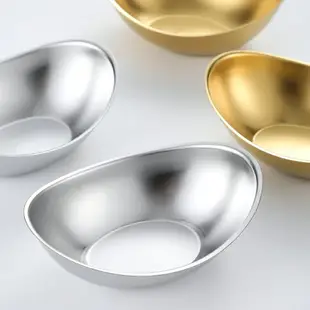 304不銹鋼韓式沙拉碗 創意金色元寶碗甜品碗小吃碗韓國料理餐具