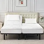 Lysam Mattress Protector Split King, Cooling Bed Mattress Cover Waterproof, 39"x 80" Bed Cover 2 Pack Noiseless & Soft, Deep Pocket Mattress Pad Cooling for Baby Pregnant Women Older