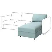 VIMLE chaise longue section, Saxemara light blue