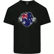 Australian Flag Ripped Australia Day Gym Kids T-Shirt Childrens