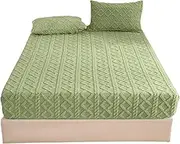 Elastic Fitted Sheet, Plush Bed Covers | Shrink Resistant Velvet Mattress Cover,Warm Bed Fade Resistant Velvet Bed Winter Comod