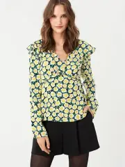 NWT Diane von Furstenberg Charlie Daisy Silk Crepe Blouse $298