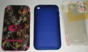 Lot of 2 Hard cases for Apple iPhone 3G/3GS + 4 film screen protectors, all new