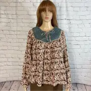 NWT New Scotch & Soda Maison Scotch Vagabond Voyage Peasant Blouse Size 2 US M