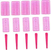 DECORNIJIA 18pcs Hair Rollers Women Self-adhesive Curlers with Clips Flexible Hair Rollers for Stunning and Curls and Safe for Daily Use