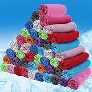 BBTO 100 Pack Cooling Towel Microfiber Ice Towel Cold Sports Towel Neck and Face Breathable Chilly Sweat Towels for Gym Yoga Golf Workout Beach Accessories, 32 x 12 Inch(Multicolor)