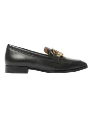[Easy Steps] Logan Loafers in Black Leather/Croc