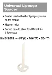 DTA Universal Tile Lippage Leveling System Spacers