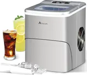 Advwin 2.2L Ice Maker Machine Portable Countertop Fast Commercial Ice Cube Machine Home Bar Silver