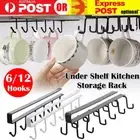6/12 Hook Mug Cup Rack Holder Under Shelf Kitchen Cabinet Metal Hanger Wardrobe