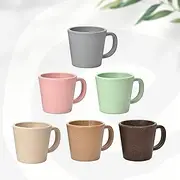 [Eha] Earth-Friendly Majestic Coffee Mug |12 oz|Made with Rice Husk & Bamboo Fibers|Microwave Safe|Hot & Cold Coffee Cup, Milk & Tea Cup |Matte Finish Mugs for Coffee | 6 Unit Pack of 6 Multicolor