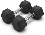 OZFIT 8Kg CAP Barbell Coated Hex Dumbbells, Set of 2 Heavy Duty Dumbbell Weig...