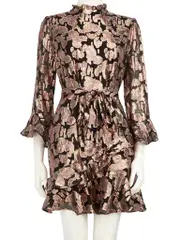 Metallic Abstract Patterned Dress