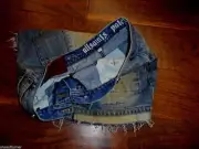 NWT ALLSAINTS PATCHWORK MINI dirty stone jean mini skirt - S - rare & cool