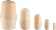 Russian Dolls,5 pcs Wooden Nesting Dolls Unpainted Matryoshka Matrioska Matrioshki Matriozska Dolls DIY Blank Wood Russian Dolls for Make Your Own Boys Girls Gift Decorations
