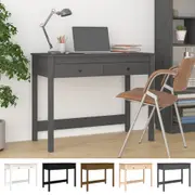 Desk Standing Computer Desk Office Table with Drawers Solid Wood Pine vidaXL