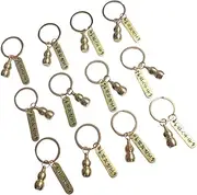 [Ipetboom] 12pcs Brass Gourd Keychains Zodiac Charms Keyschain Brass Lucky Keychains For Luck Fortune Wealth Success