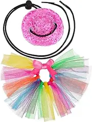 Sosoport Adorable Lizard Costume Props: Bearded Dragon Tutu Skirt Witch Hat for Pet Dress up Events